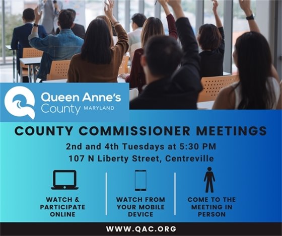 Blue background with dates listed of upcoming meetings