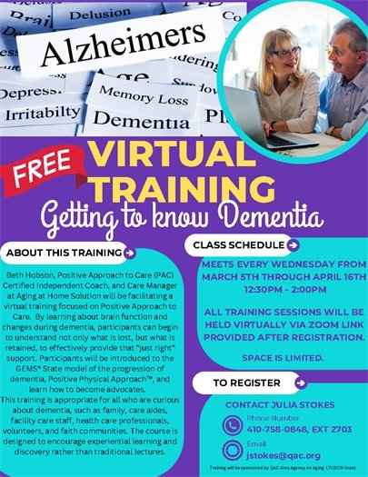 Dementia - VIRTUAL TRAINING