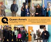 Picture collage from a tour of the county with Secretary Jake Day