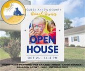 picture of girl with face painting and the animal services building