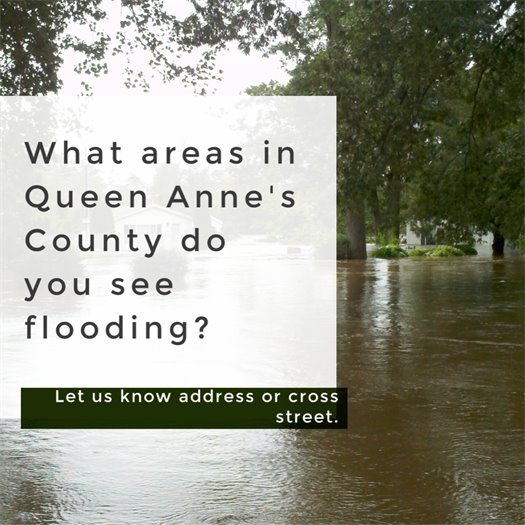 picture of a flooded road in Queen Anne's County