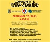 Community & School Town Hall Safety Discussion - Sept 20 - 6:30 PM