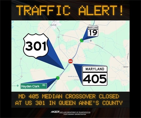 map with black border and text traffic alert