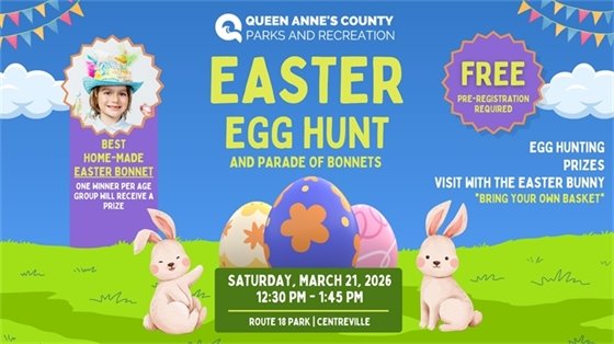 Free easter egg hunt on March 21st at the route 18 park in Centreville