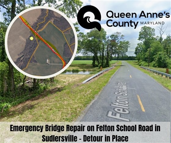 bridge in sudlersville and a map