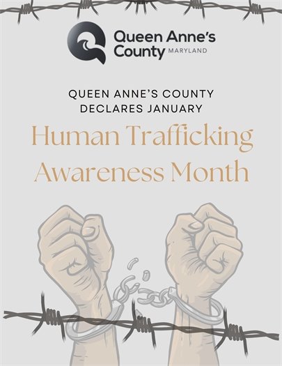 An image titled: human trafficking awareness month in queen anne's county for the month on january