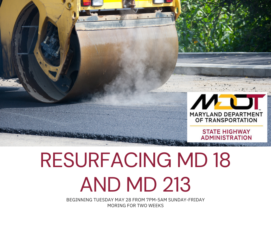 resurfacing MD 18 and MD 213
