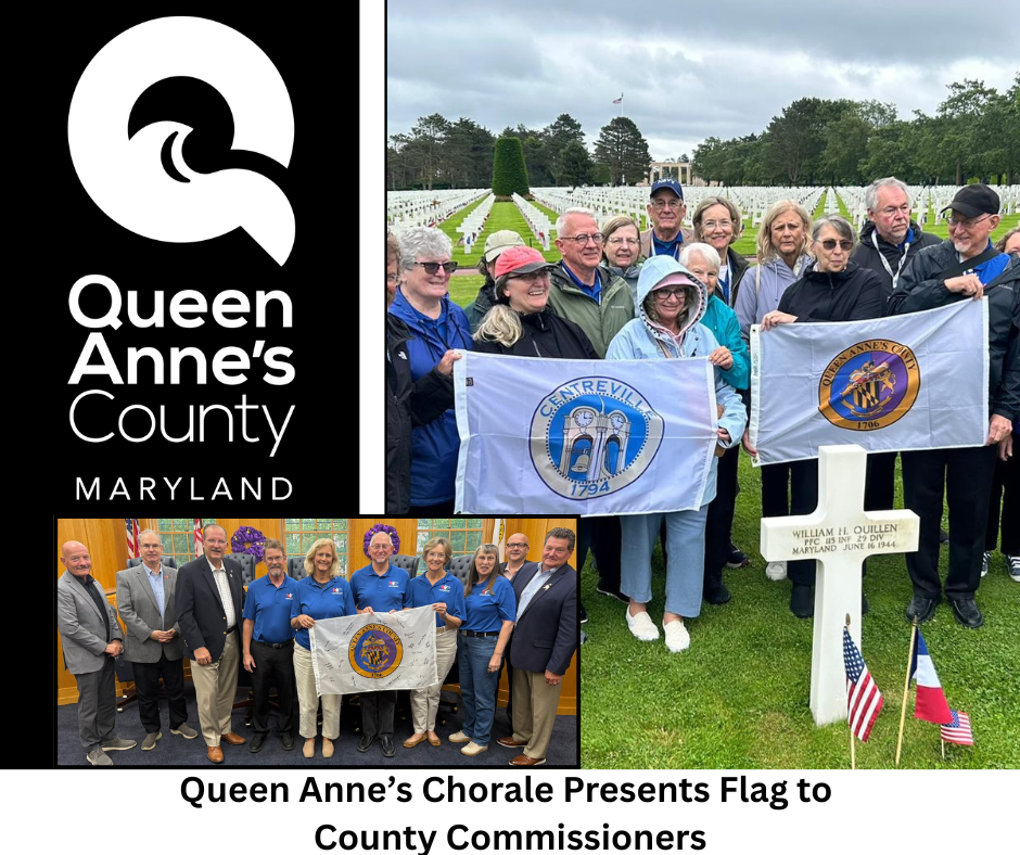 Queen Annes Chorale Presents Flag to County Commissioners