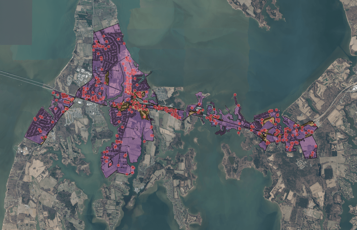 BMPs Map of Kent Island to Queenstown Opens in new window